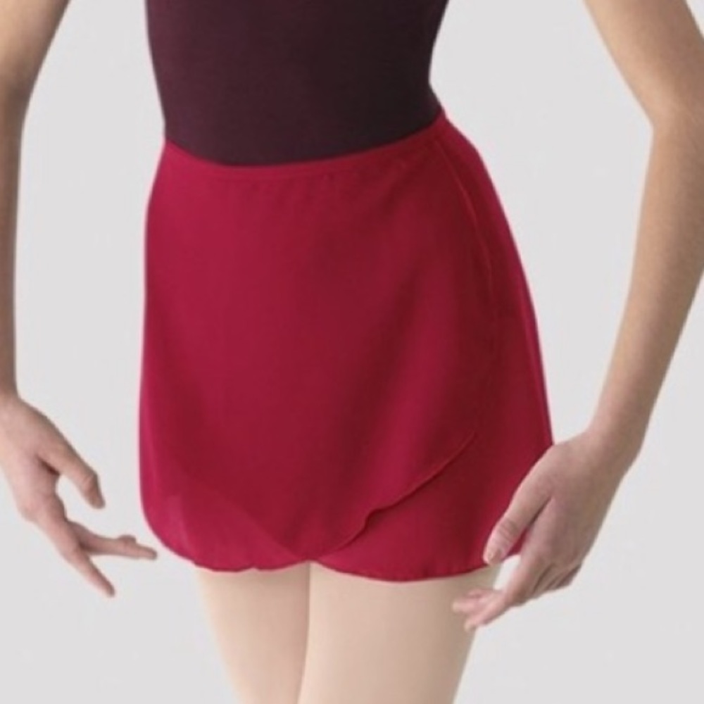 Mirella ballet dance chiffon wrap skirt Red